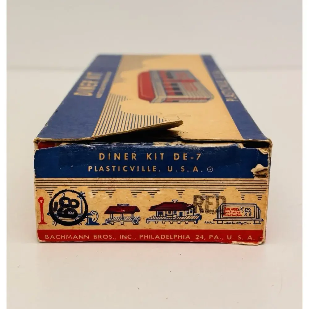 Plasticville O & S Gauge Diner Kit Chrome & Red DE-7 Complete w/ Box